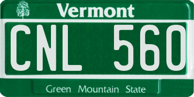 VT license plate CNL560