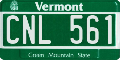 VT license plate CNL561