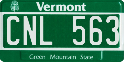 VT license plate CNL563