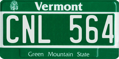 VT license plate CNL564
