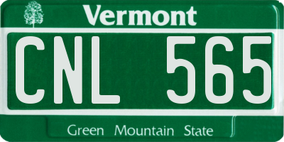 VT license plate CNL565