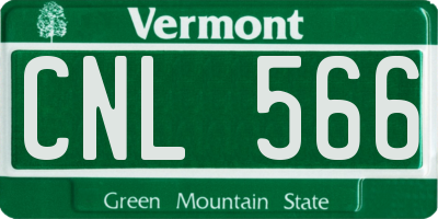 VT license plate CNL566