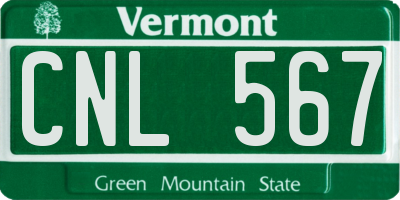 VT license plate CNL567