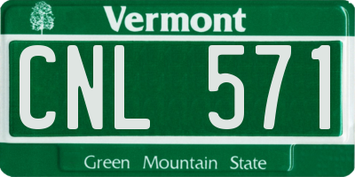 VT license plate CNL571