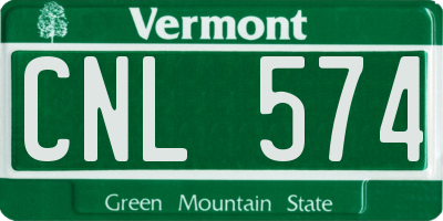 VT license plate CNL574