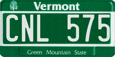VT license plate CNL575