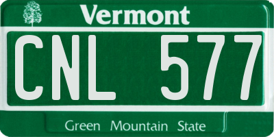 VT license plate CNL577