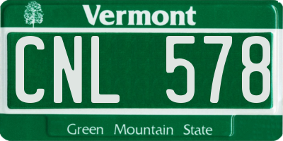 VT license plate CNL578