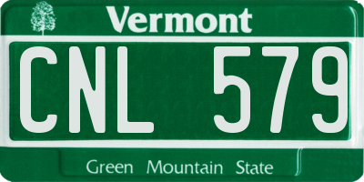 VT license plate CNL579