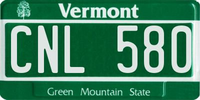 VT license plate CNL580