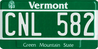 VT license plate CNL582