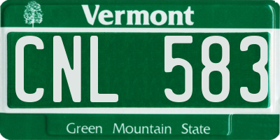VT license plate CNL583