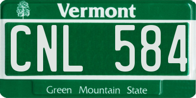 VT license plate CNL584