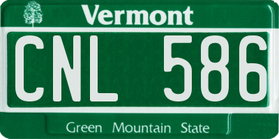 VT license plate CNL586