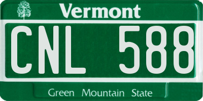 VT license plate CNL588