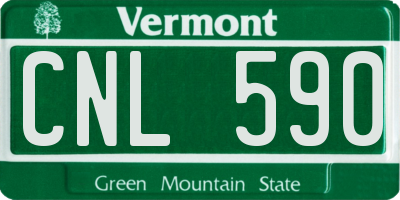 VT license plate CNL590