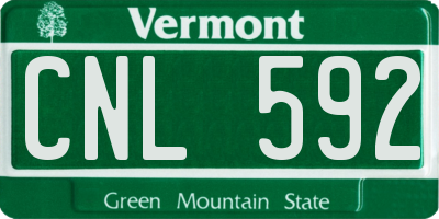 VT license plate CNL592