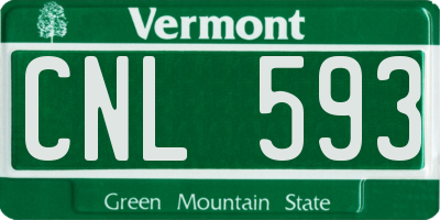 VT license plate CNL593