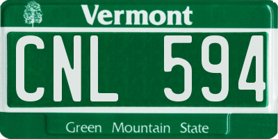 VT license plate CNL594