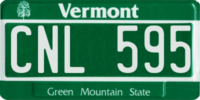 VT license plate CNL595
