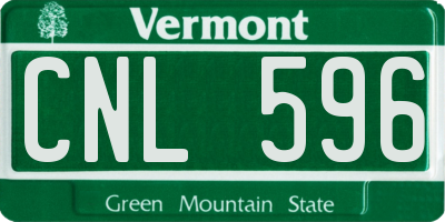 VT license plate CNL596