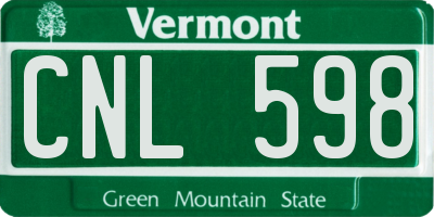 VT license plate CNL598