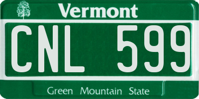 VT license plate CNL599
