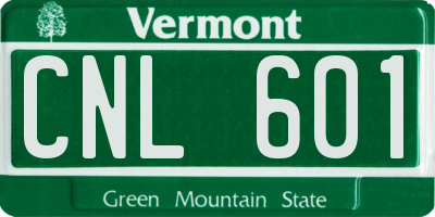 VT license plate CNL601