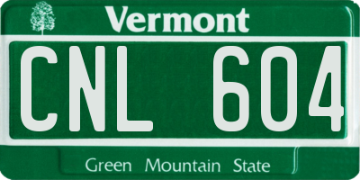 VT license plate CNL604