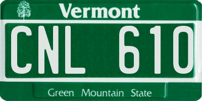 VT license plate CNL610