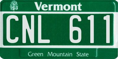 VT license plate CNL611