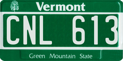 VT license plate CNL613
