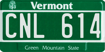 VT license plate CNL614