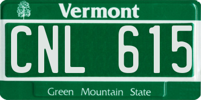 VT license plate CNL615