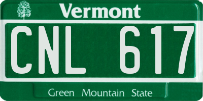 VT license plate CNL617