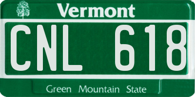 VT license plate CNL618