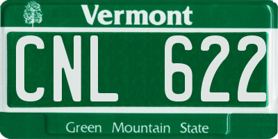 VT license plate CNL622