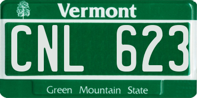 VT license plate CNL623
