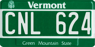 VT license plate CNL624
