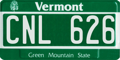 VT license plate CNL626