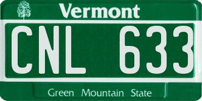 VT license plate CNL633