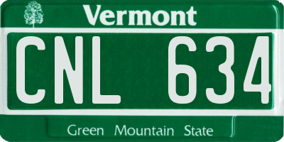 VT license plate CNL634