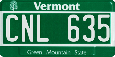 VT license plate CNL635