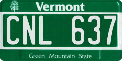 VT license plate CNL637