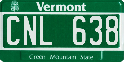 VT license plate CNL638