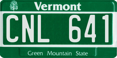 VT license plate CNL641