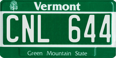 VT license plate CNL644