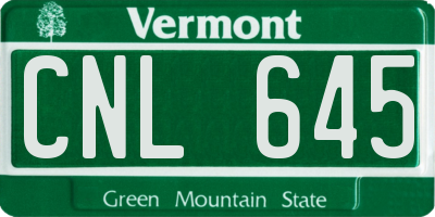 VT license plate CNL645