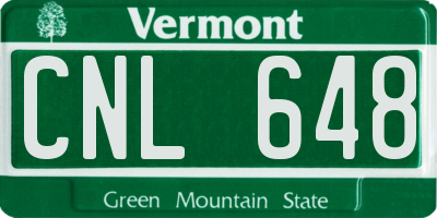VT license plate CNL648