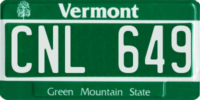 VT license plate CNL649